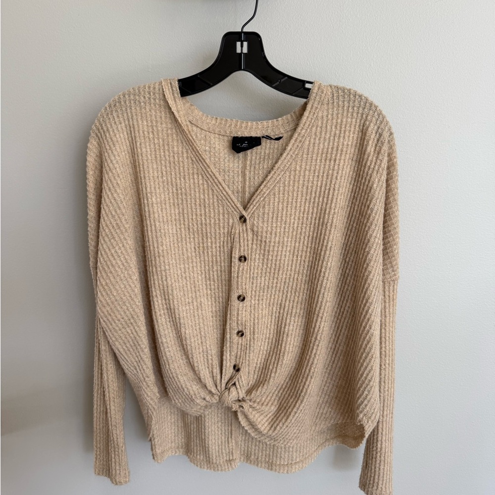 Urban Outfitters Tan Ribbed Knit Top